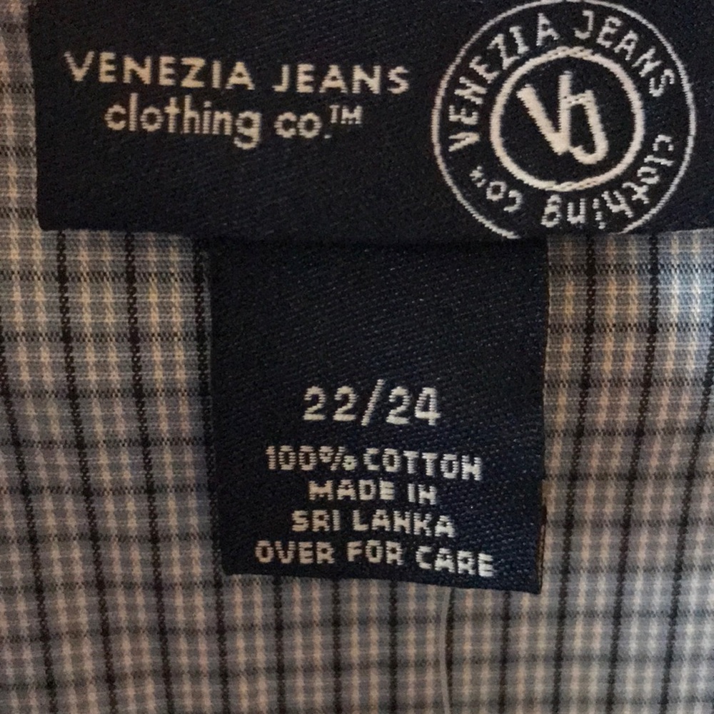 Blue shirt with tiny checks. Plus size - Picture 5 of 6